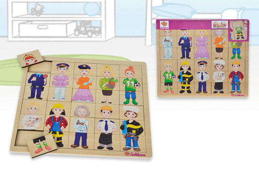 Puzzle encajables de madera profesiones, 30 piezas_1