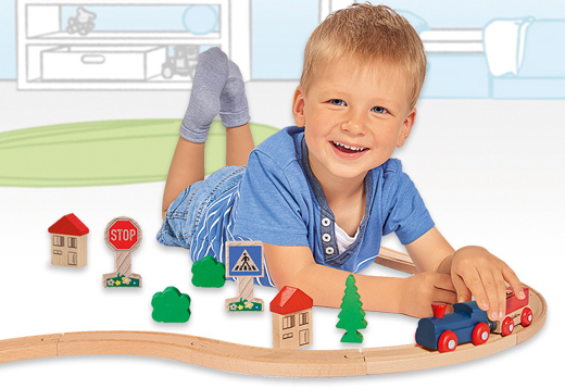 Pista circular de tren de madera 20 accesorios_1